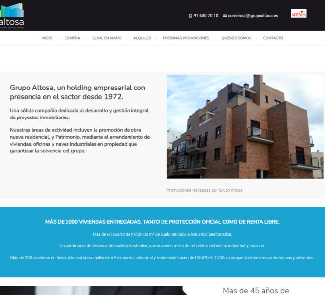Diseño web pagina empresa ALTOSA