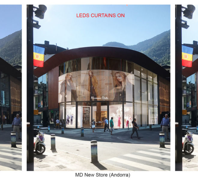 Fotomontaje 3d tienda Andorra Massimo Dutti