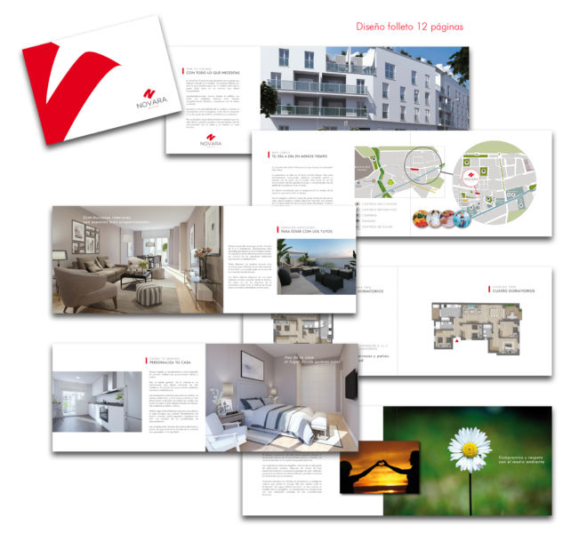 Diseño folleto comercial promocion inmobiliaria